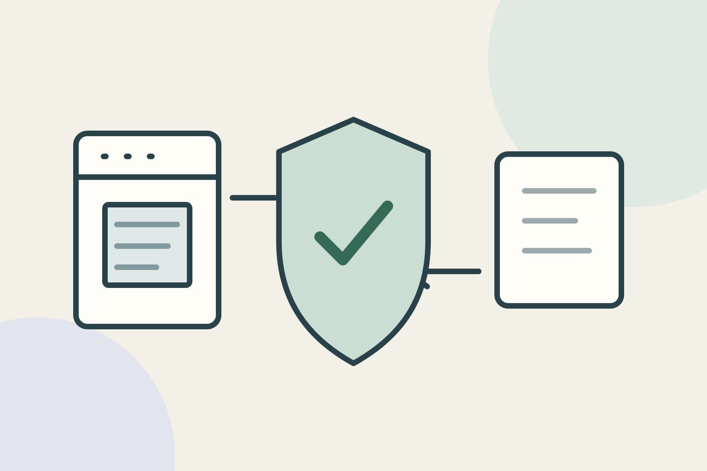 AI-assisted illustration: a shield between a website window and a response card; not a Cloudflare interface or a test result.